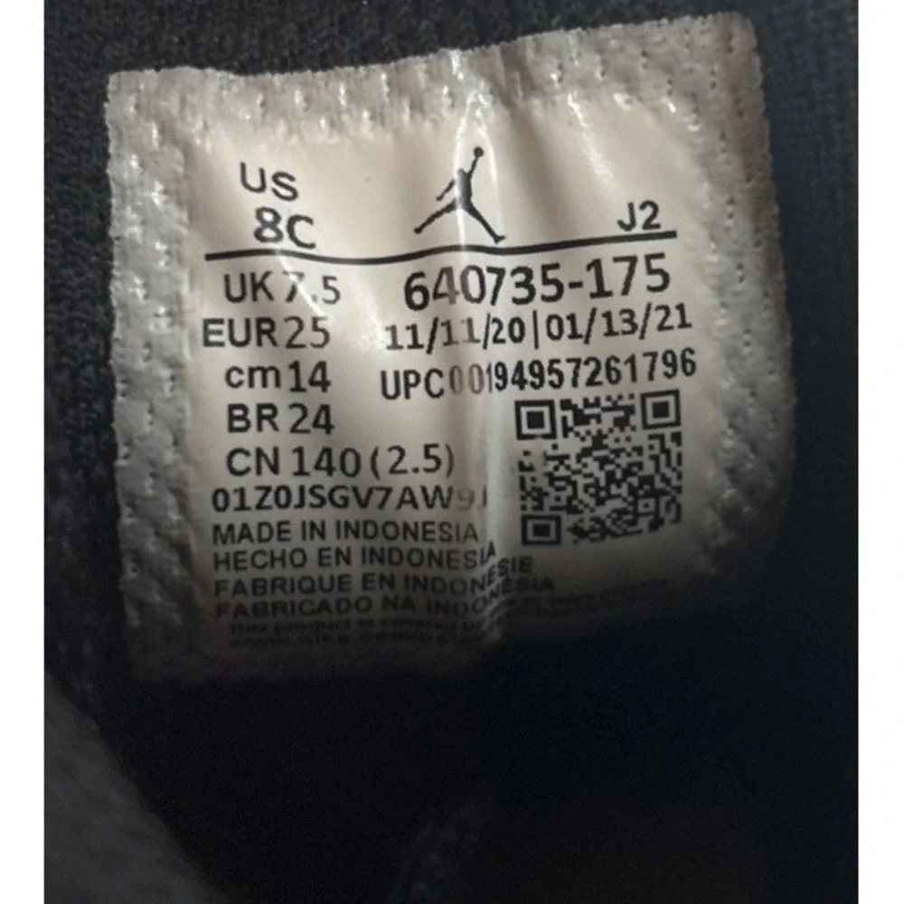 Nike Air Jordan 1 Mid Pastel Black Toe Toddler Shoes Sneakers Sz 8C 640735-175‎